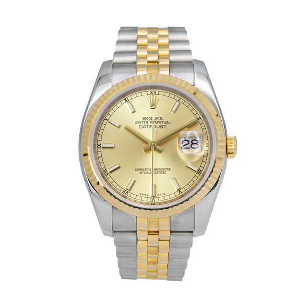Rolex 116233 Datejust 36mm Steel & Yello Gold - Champagne Dial 