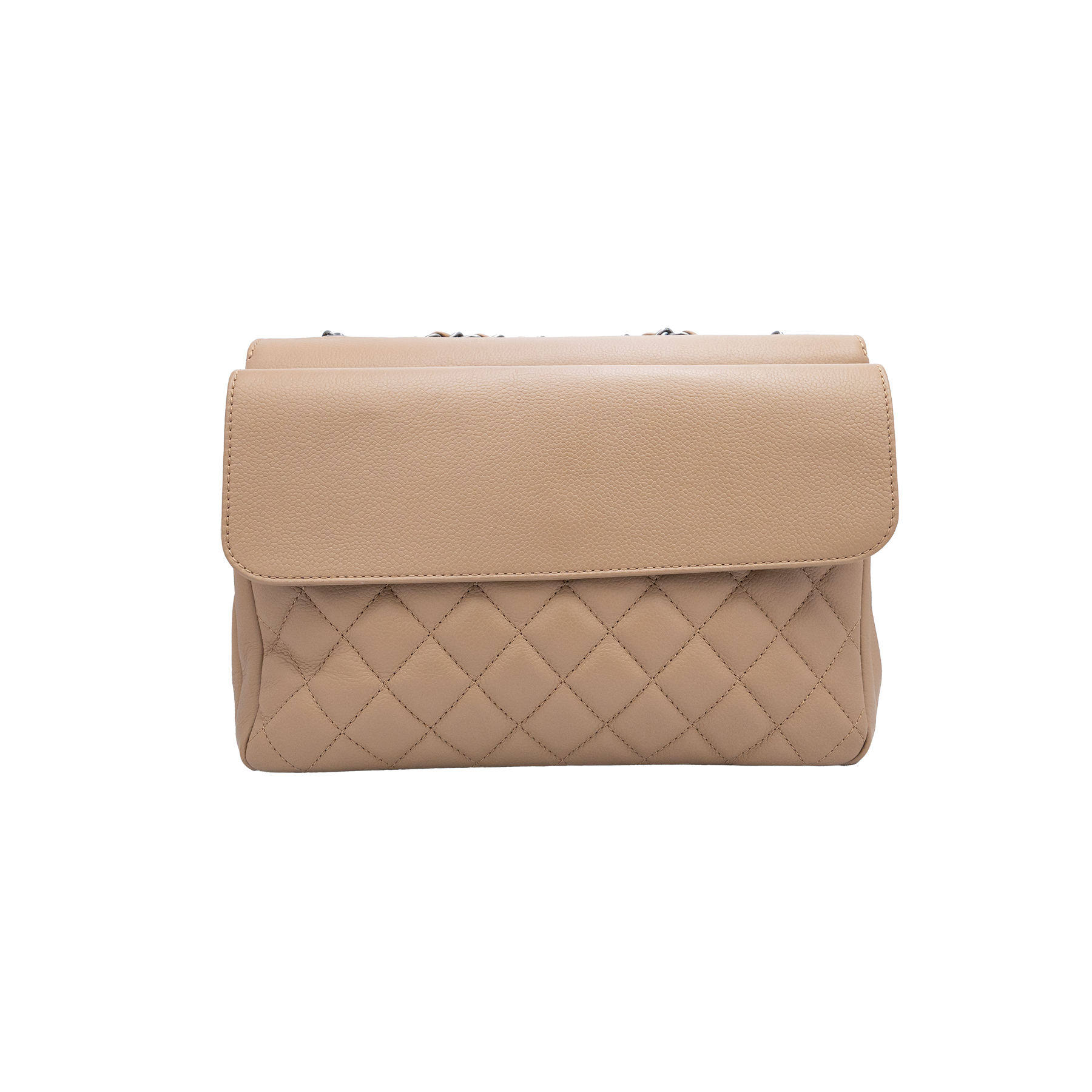 Chanel Taupe Grained Calfskin Quilted All About Flap Bag 