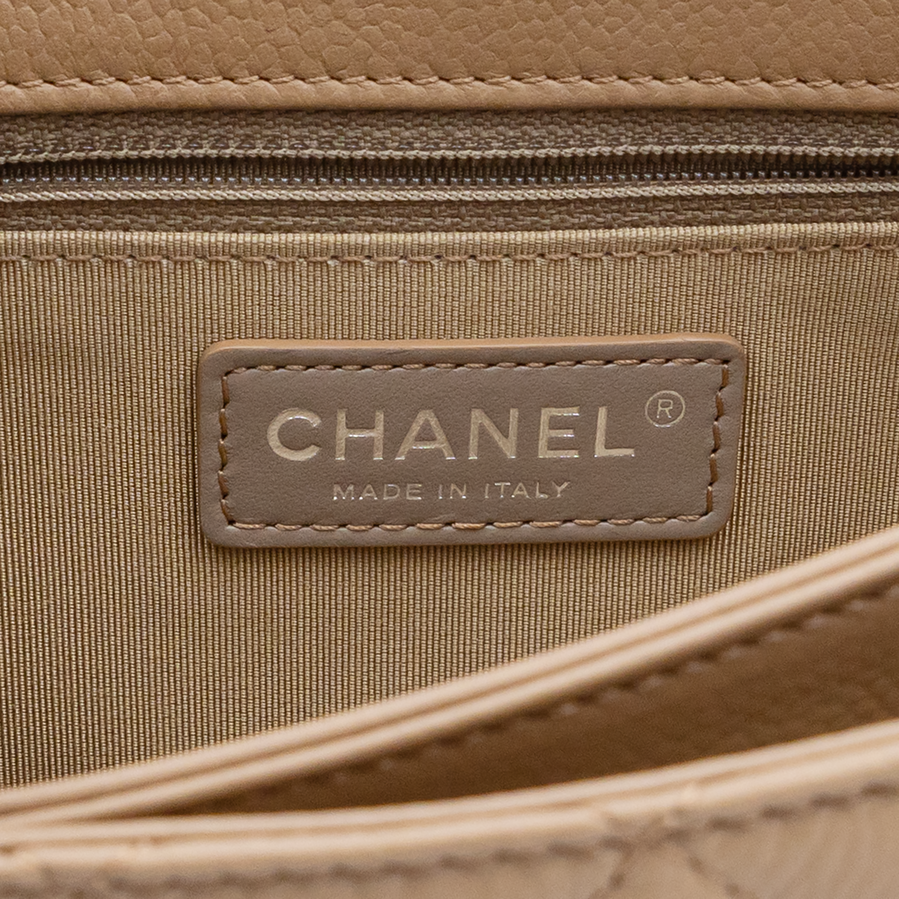 Chanel Taupe Grained Calfskin Quilted All About Flap Bag 