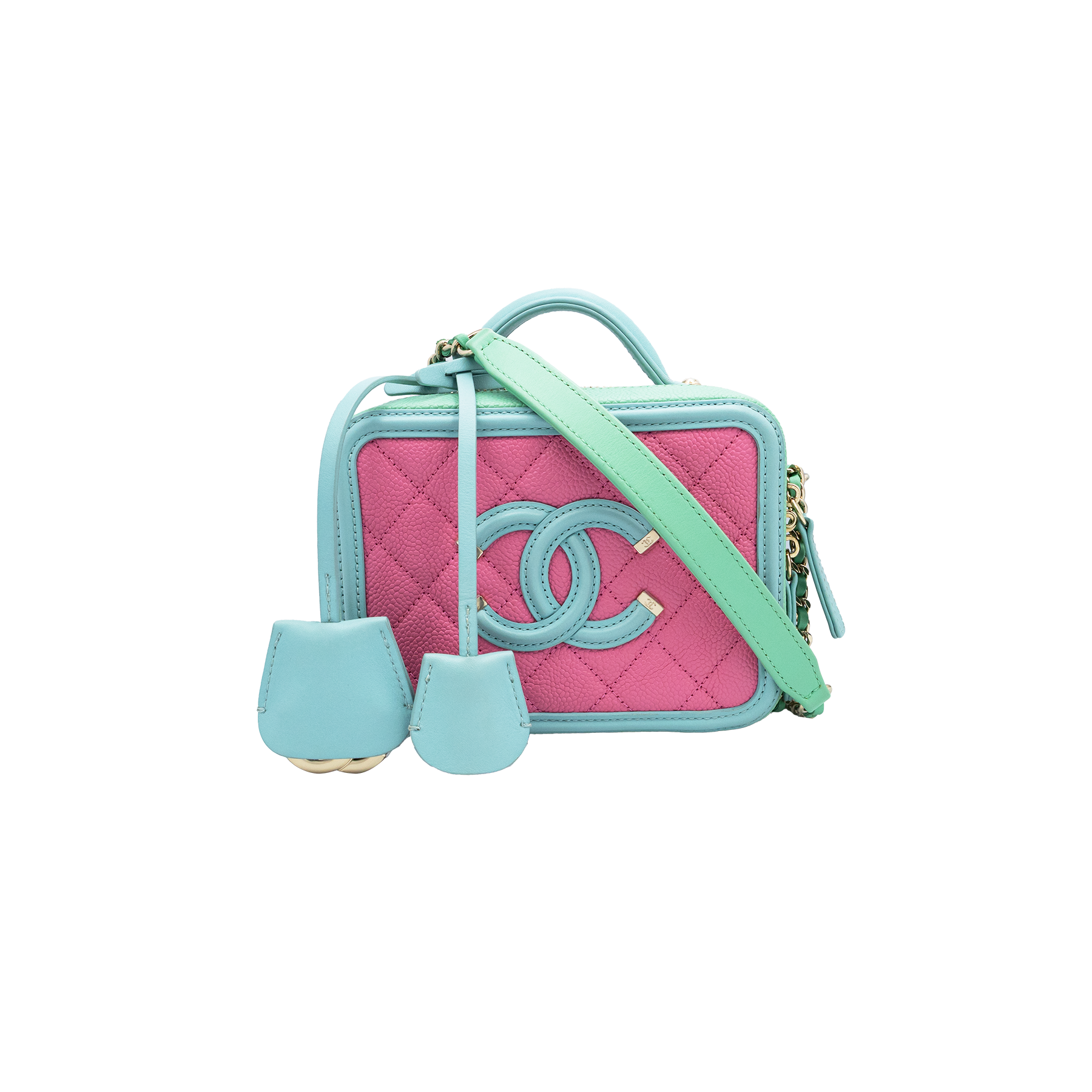 Chanel CC Filigree Vanity Case in Tricolor 