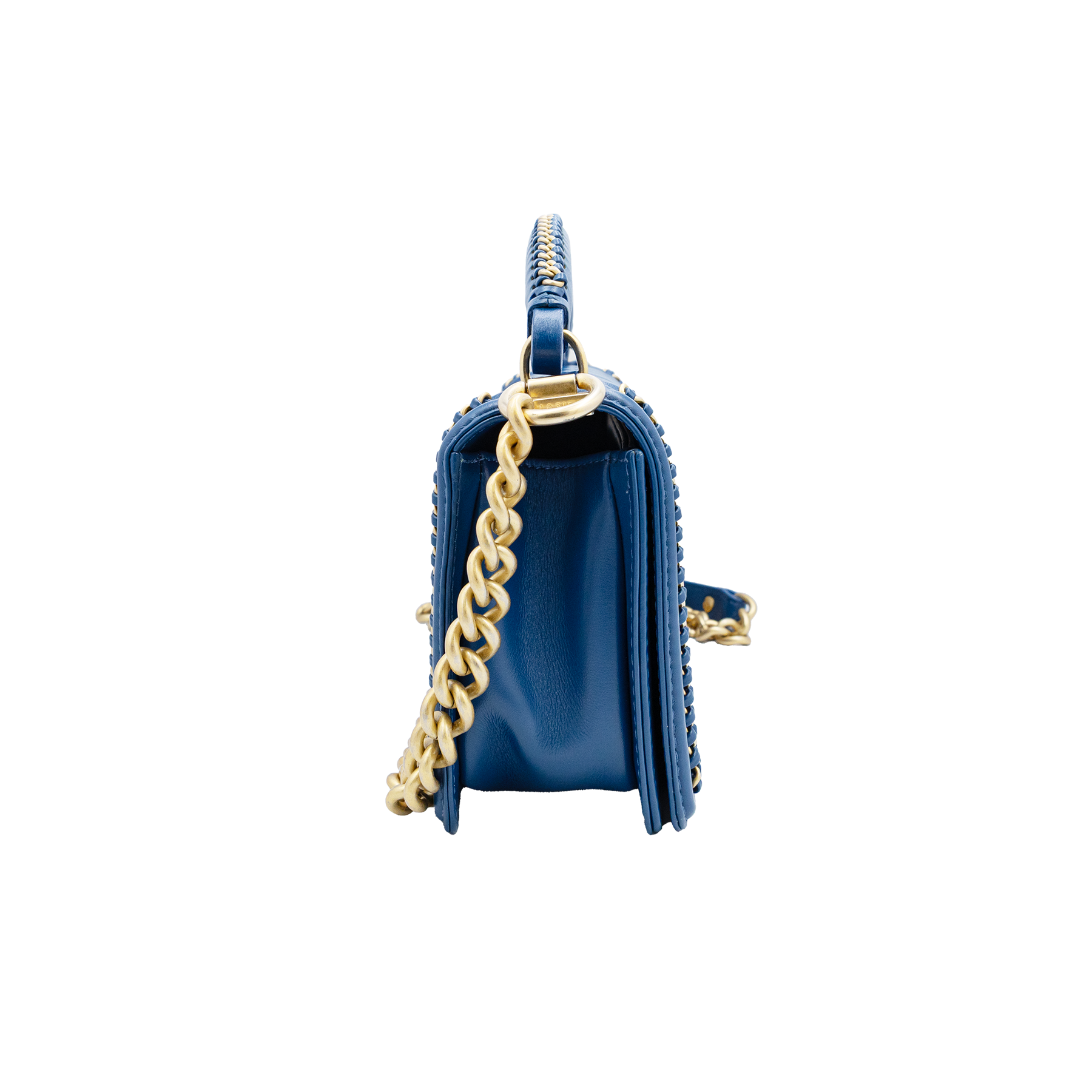 Chanel Boy Blue Quilted Chain Top Handle Bag 
