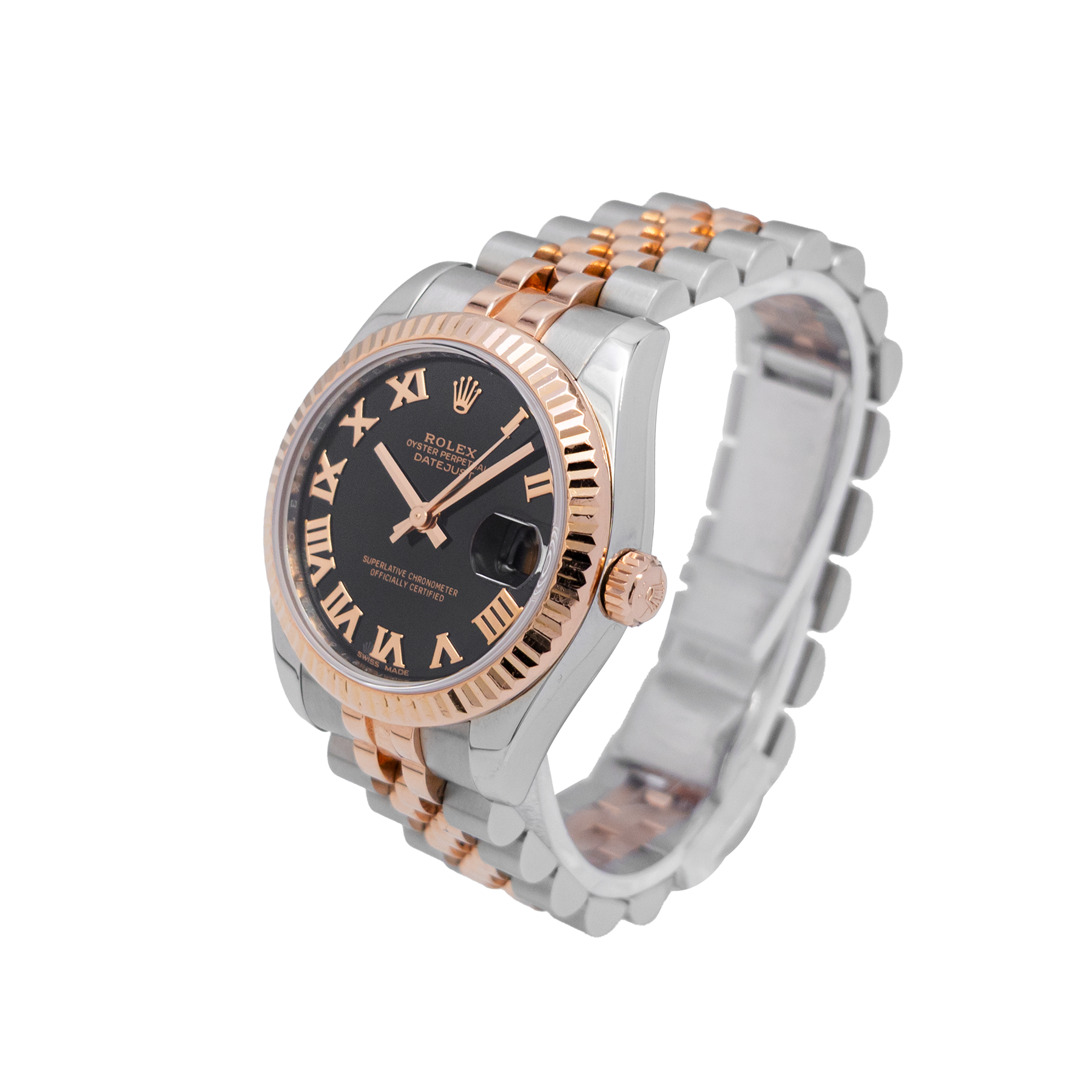 Rolex Datejust 31mm 178271-0006 Black Roman Dial Everose Gold - 2017 