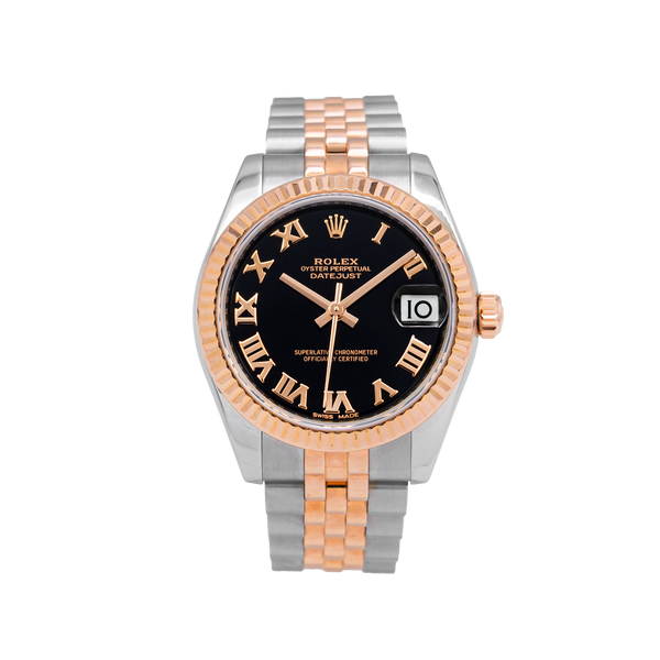 Rolex Datejust 31mm 178271-0006 Black Roman Dial Everose Gold - 2017 