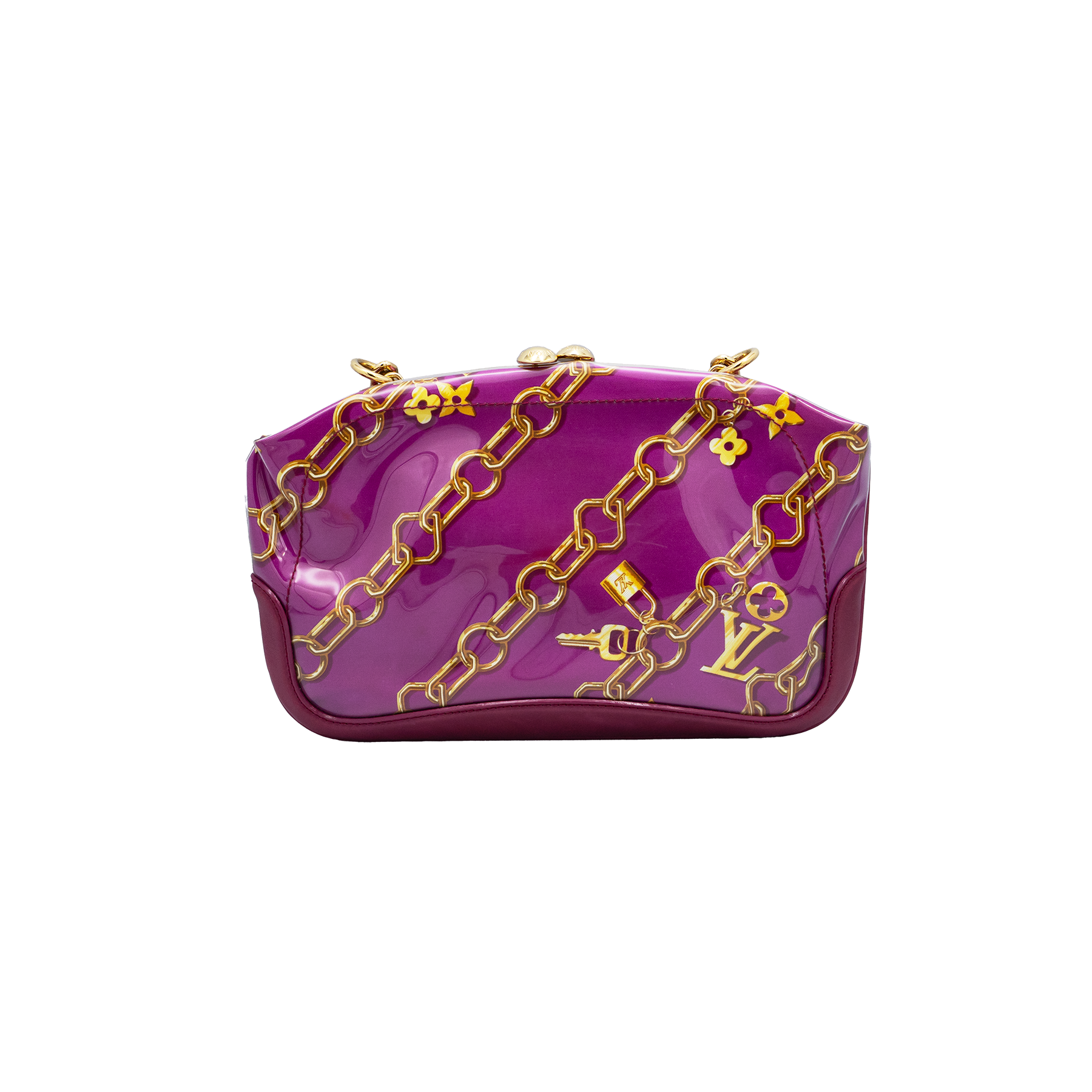 Louis Vuitton Monogram Charm Pochette Accessories in Fuscia Vinyl 