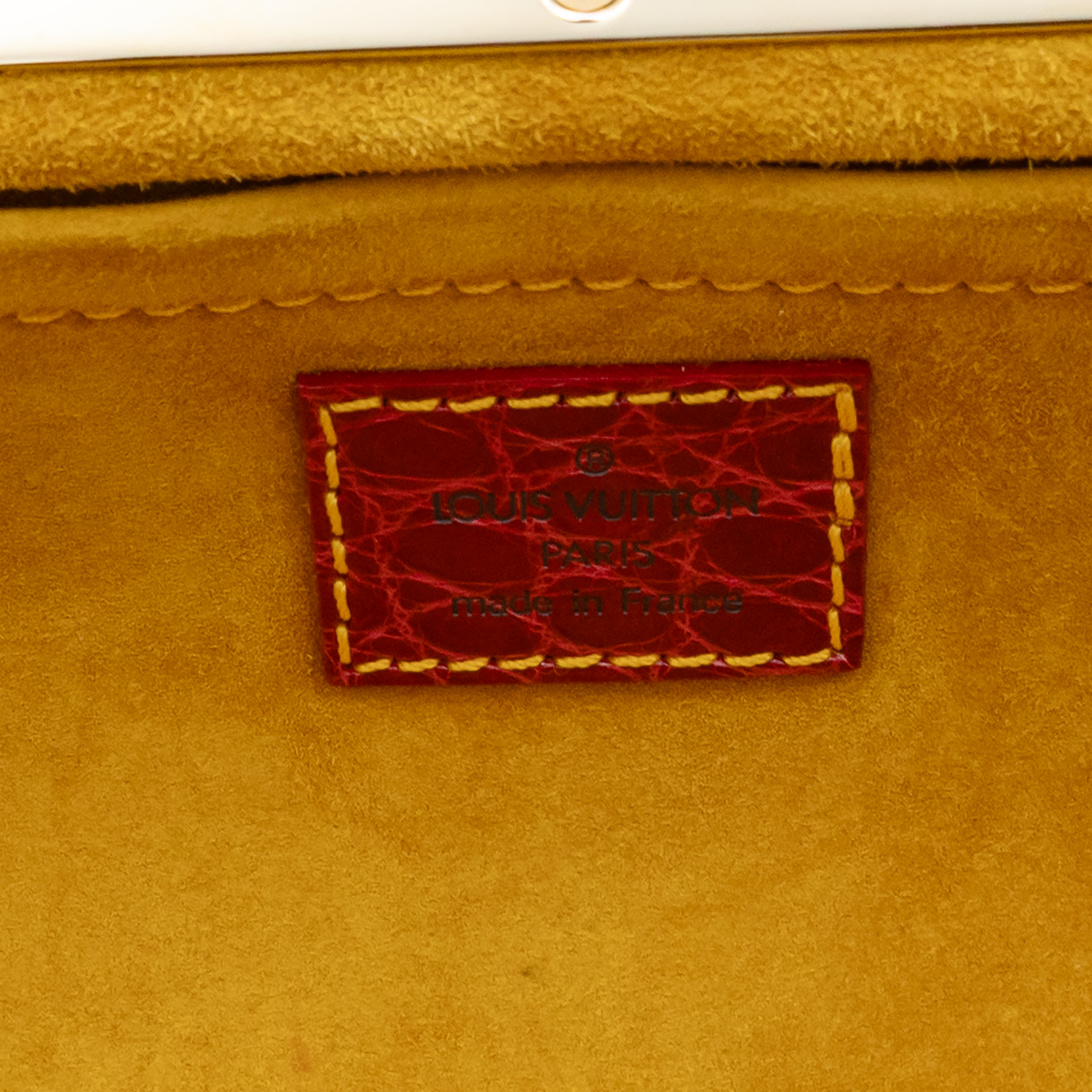 Louis Vuitton SAC Fermoir GM Blue/Red Monogram Denim & Alligator Bag 