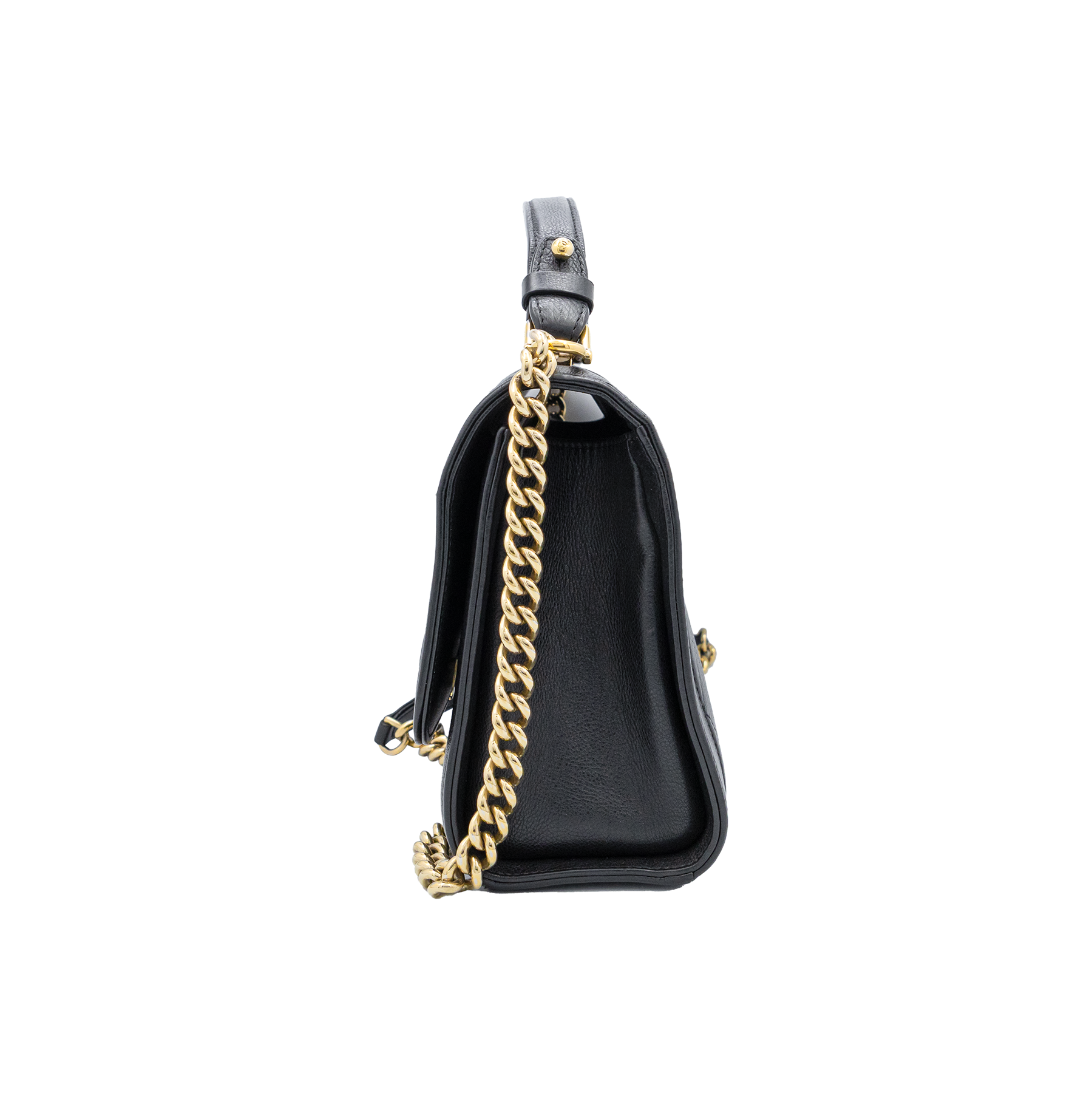 Chanel Black Quilted Leather Label Click 