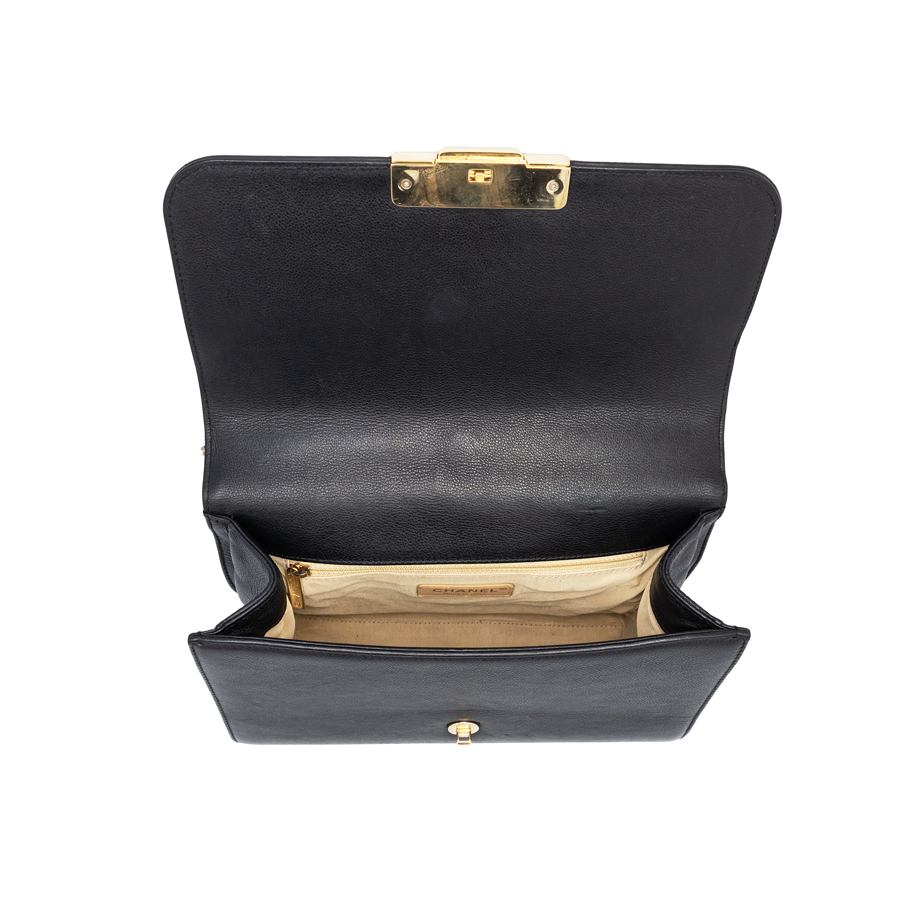 Chanel Black Quilted Leather Label Click 