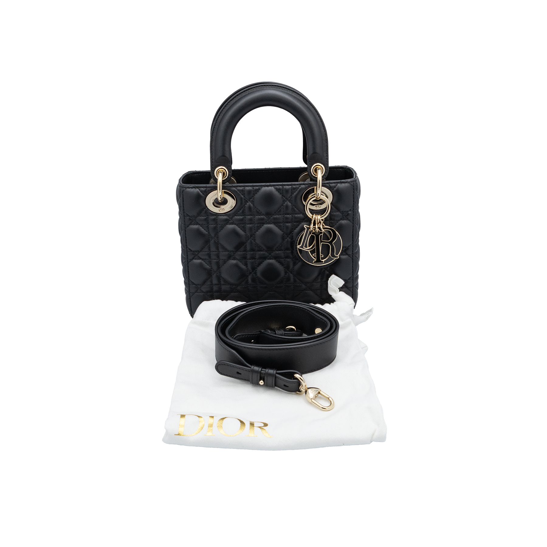 Christian Dior Small Lady Dior in Black Cannage Lambskin 