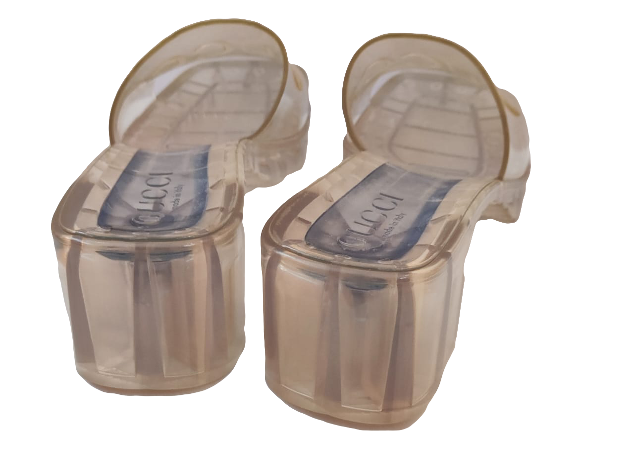 GUCCI TRANSPARENT RUBBER SLIPN ON HEELES SANDALS 36 My Store