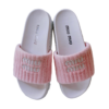 MIU MIU WHITE PINK LOGO SLIDES 36 My Store
