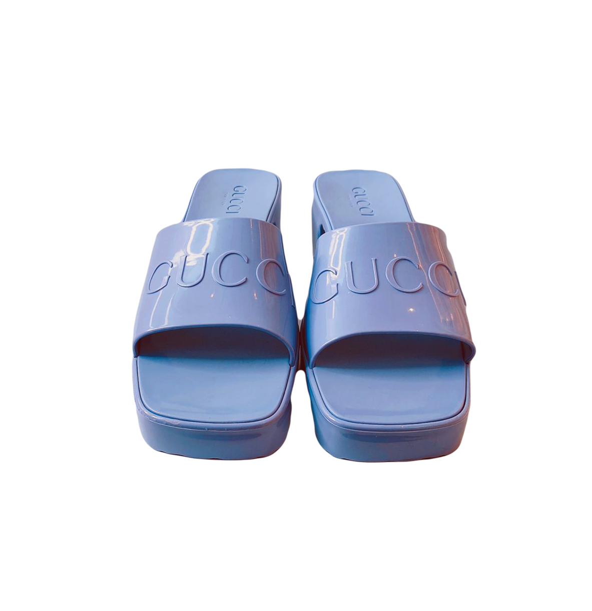GUCCI PURPLE RUBBER LOGO SLIDES 36 My Store