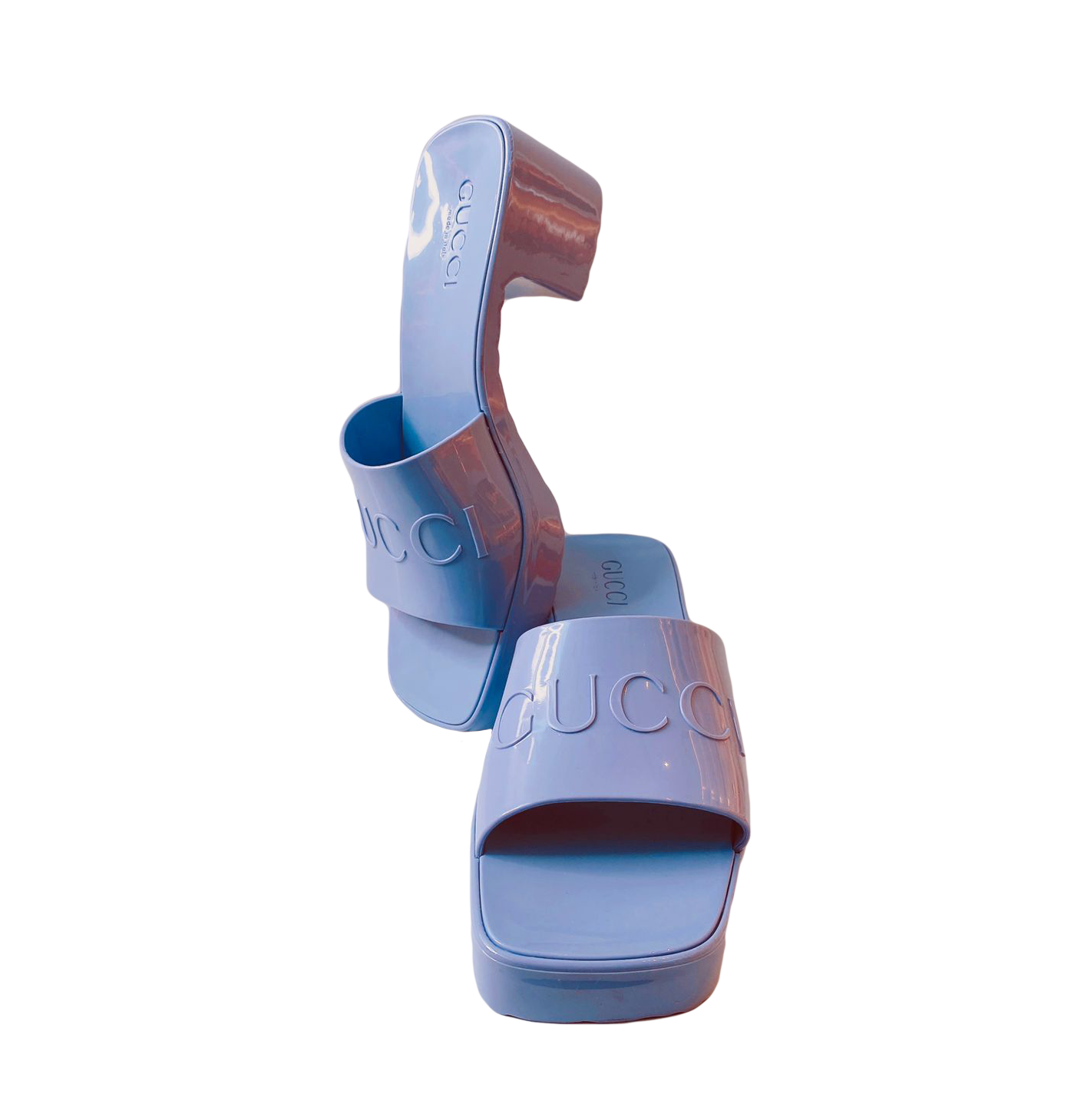 GUCCI PURPLE RUBBER LOGO SLIDES 36 My Store