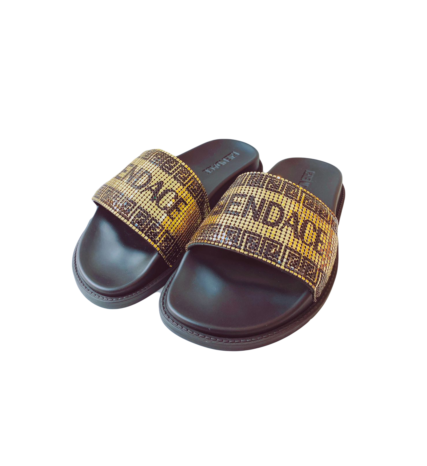 FENDI X VERSACE BLACK GOLD FENDACE SLIDE 37 My Store