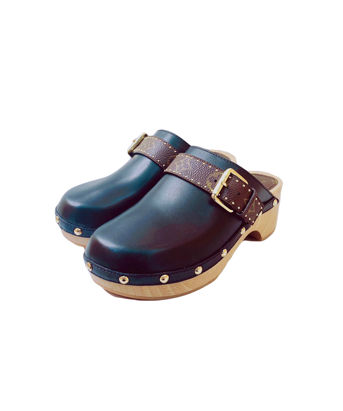 LOUIS VUITTON BLACK MONOGRAM COTTAGE CLOG MULE CL1200 SIZE 36 My Store