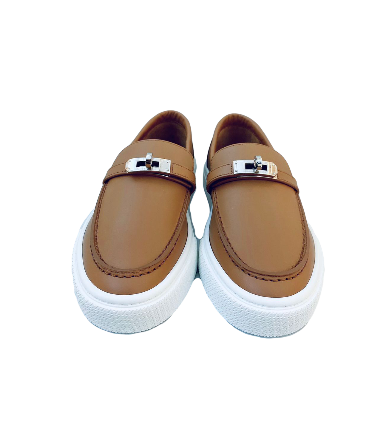 HERMES NATURAL LEATHER GAME SLIP-ON SNEAKERS 36.5 My Store