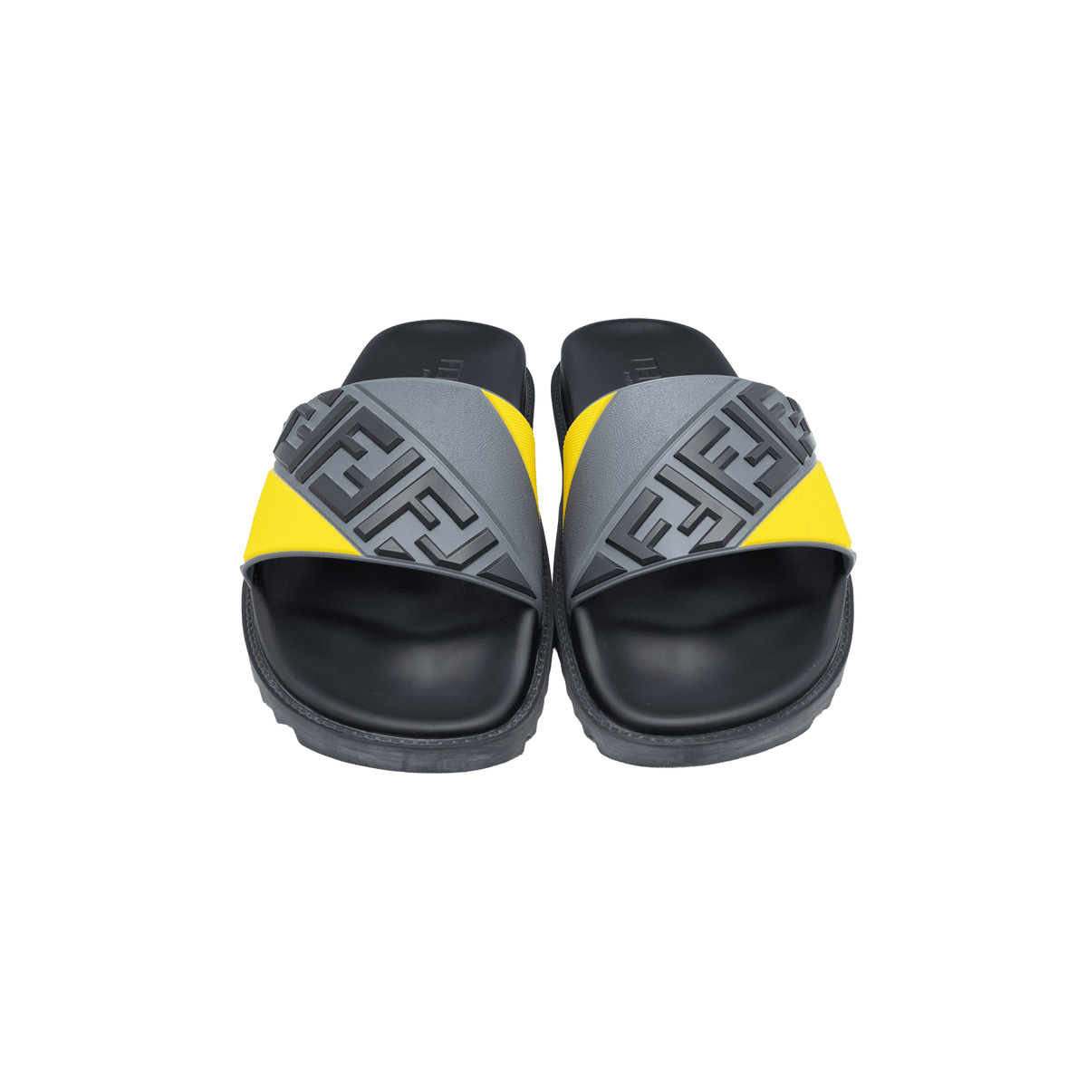Fendi Rubber Fussbett / FF Slides - Size 43 Euro 